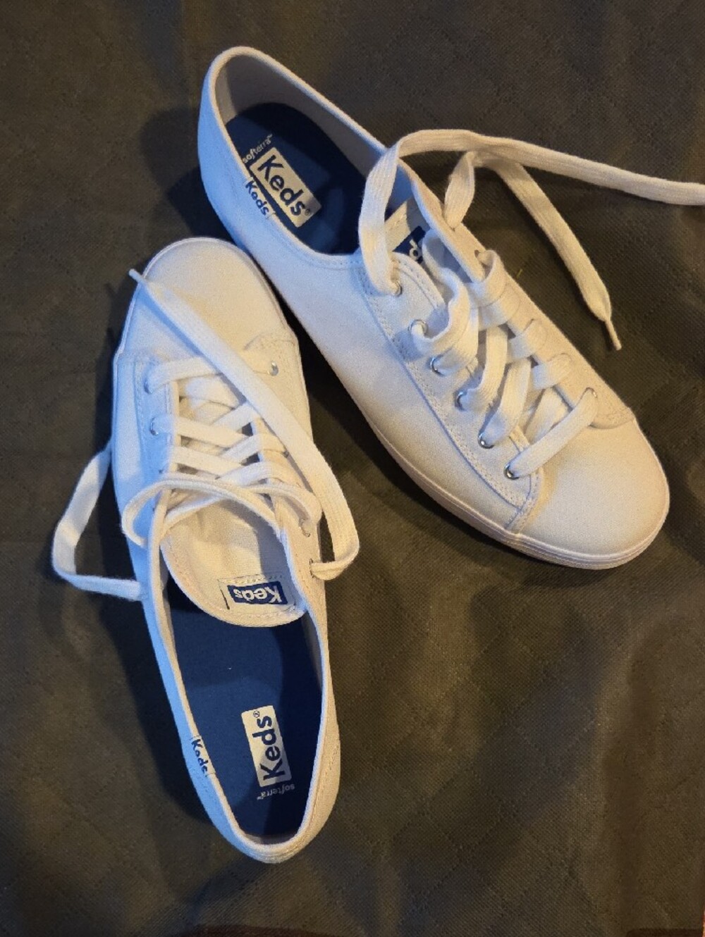 Keds White Canvas Platform Lace-Up Sneakers - Picture 5 of 6